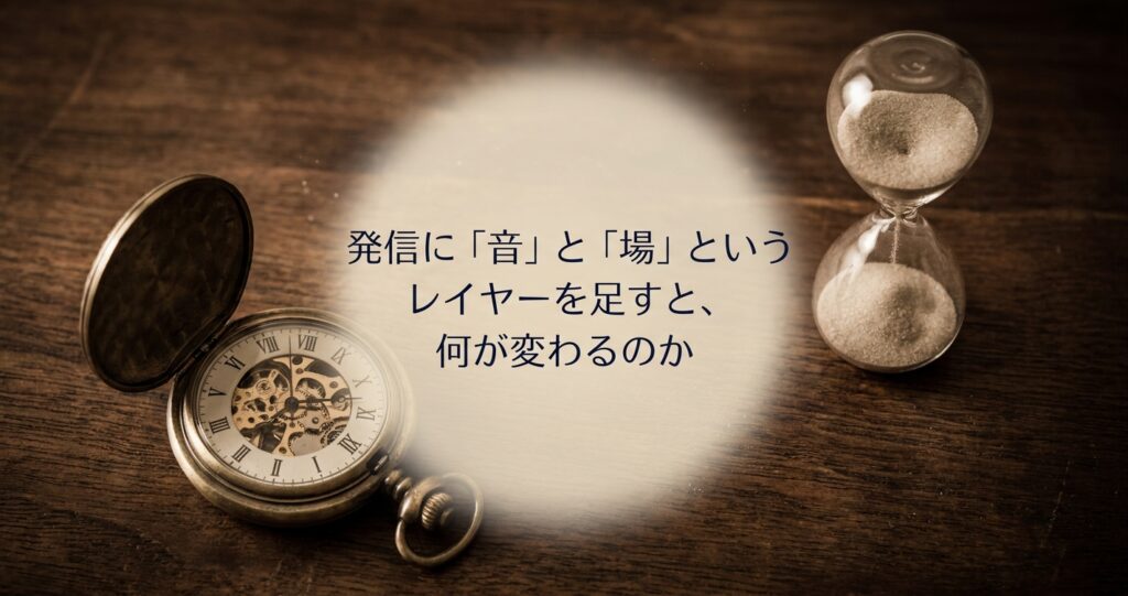発信に「音」と「場」というレイヤーを足すと、何が変わるのか