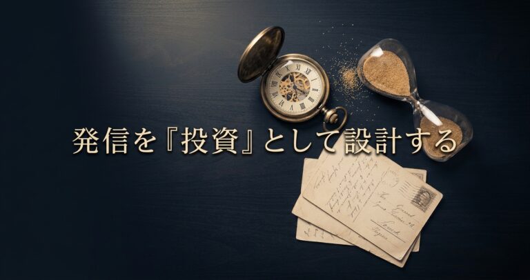 発信を「投資」として設計する——中小企業がストックで選ばれる時代へ